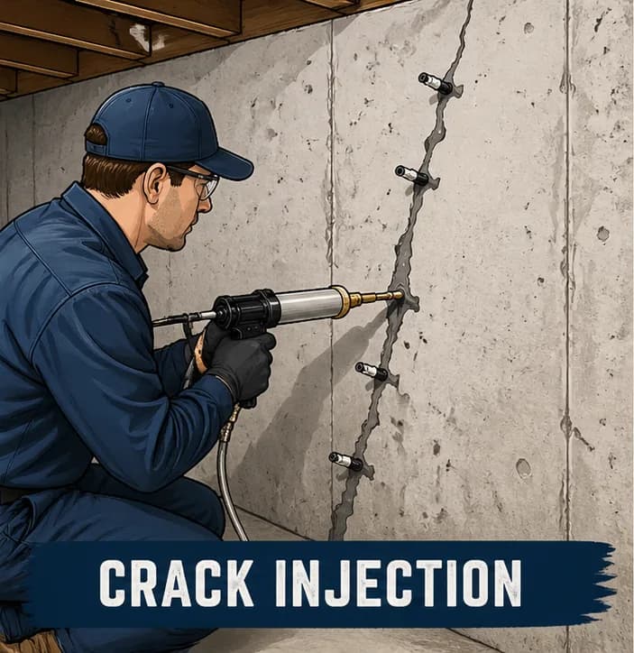 Crack Injection work by Pitt Foundation Repair